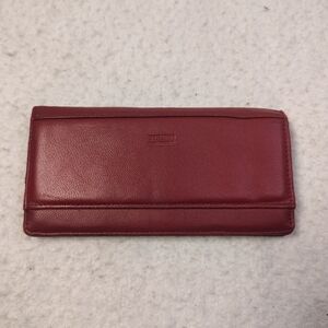 Safekeeper Long Wallet‎ Red Leather Checkbook